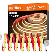 FluFlux Candlelight COB LED Strip Lights 2400K, 3W/FT, 32.8FT 24V LED Tape Light with 3M VHB Backing