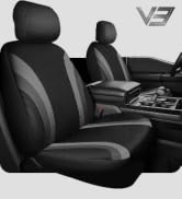 CAR PASS Line Rider Sporty Front Seat Covers,Gray Car Seat Covers Two Front Seats Only, Airbag Co...
