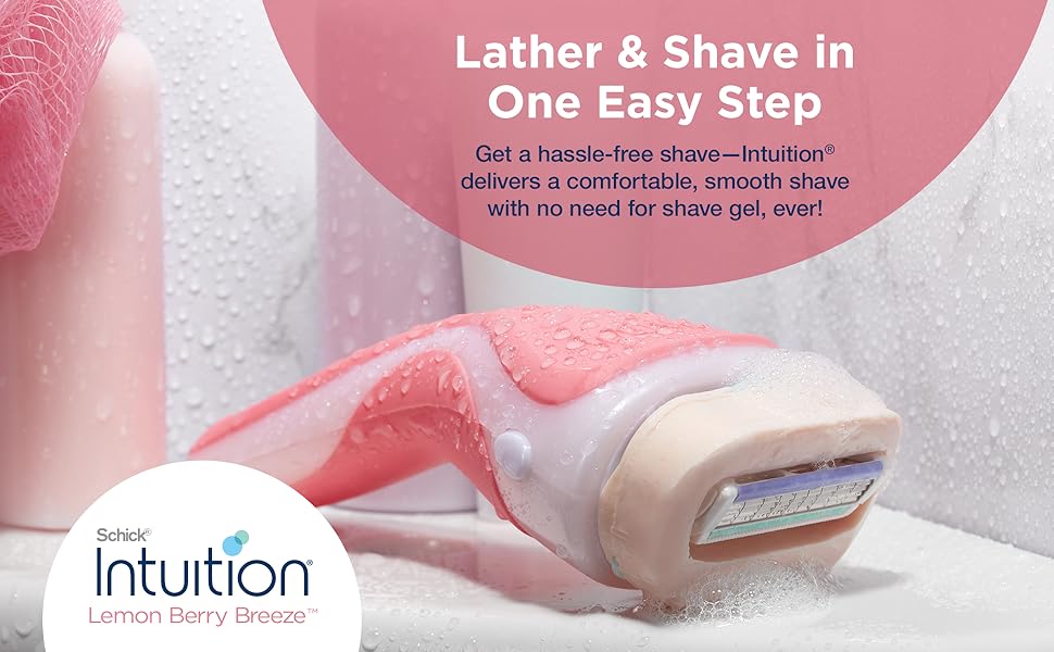 Schick Intuition One Easy Step No Shave Gel Lemon Berry Sensitive Skin Womens Shaving