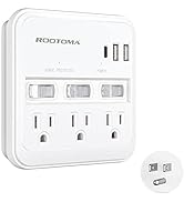 USB C Multi Plug Outlet Surge Protector with Individual Switch, USB Wall Charger Multiport, 3 AC ...