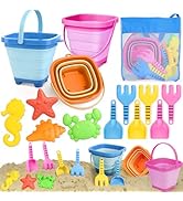 Dreamon Beach Toys for Kids 3-10, Collapsible Sand Castle Toys for Beach Include 3 Pack Foldable ...