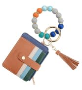 COOLANS Silicone Bracelet Wristlet Wallet Credit Card Holder RFID,ID Window,Key Ring Tassel,Slim ...
