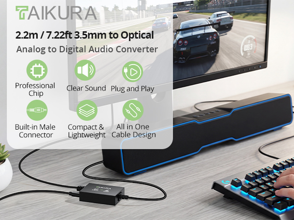 3.5 mm to Optical Audio Cable 