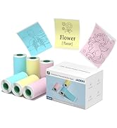 Gloryang JD-23 Color Thermal Sticker Paper Rolls, 6 Rolls (2 Blue, 2 Pink, 2 Yellow), 56mm x 4m, ...