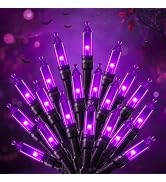 Purple LED Outdoor Halloween Lights, 39Ft 100 LED Halloween String Lights | 8 Lighting Modes, Con...