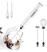BEoffer Milk Frother Handheld Rechargeable 2000mAH Power Frother Wand Electric Foam Maker with 2 ...