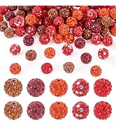 Sparkeads 100 Pcs Polymer Clay Rhinestone Beads Disco Ball Beads 10mm Round Bead Shiny Crystal Cl...