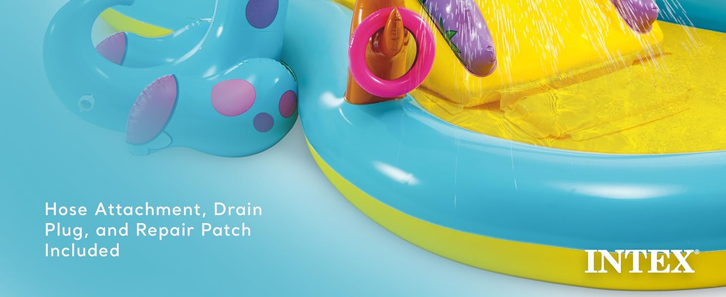 Intex 11ft x 7.5ft x 44in Dinoland Play Center Kiddie Inflatable Swimming Pool Caro6