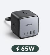 UGREEN 65W USB-C Charging Station with AC Outlet, Nexode 7-in-1 GaN Power Strip for Home, Office ...