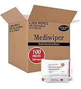 Mediwiper 20 Count Alcohol-Free Sanitizing Wipes Disinfecting Large Unscented Wet Wipes Bulk, Han...