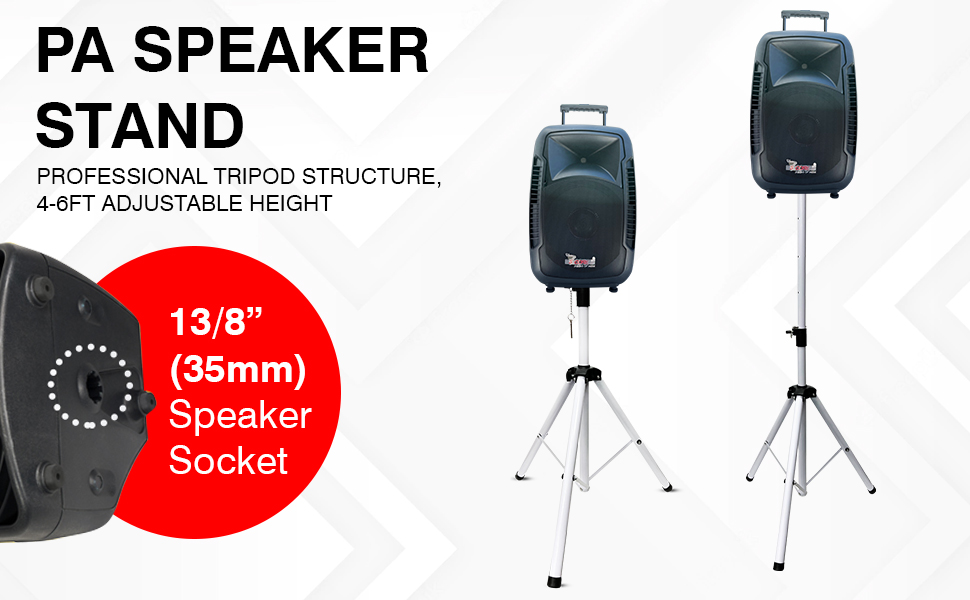 PA Speaker Stands, Professional Heavy-Duty Tripod, Universal PA DJ Tripod Speaker Stand