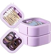 ESEHGS 2pcs Hair Tie Organizer,Portable Travel Qtip Holder,Bathroom Storage Organizer Qtip Dispen...