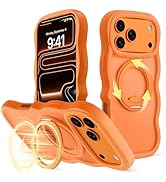 Amzfield for iPhone 17 Pro Max Case with 360° Spin Magnetic Stand, Compatible with MagSafe, Cute ...