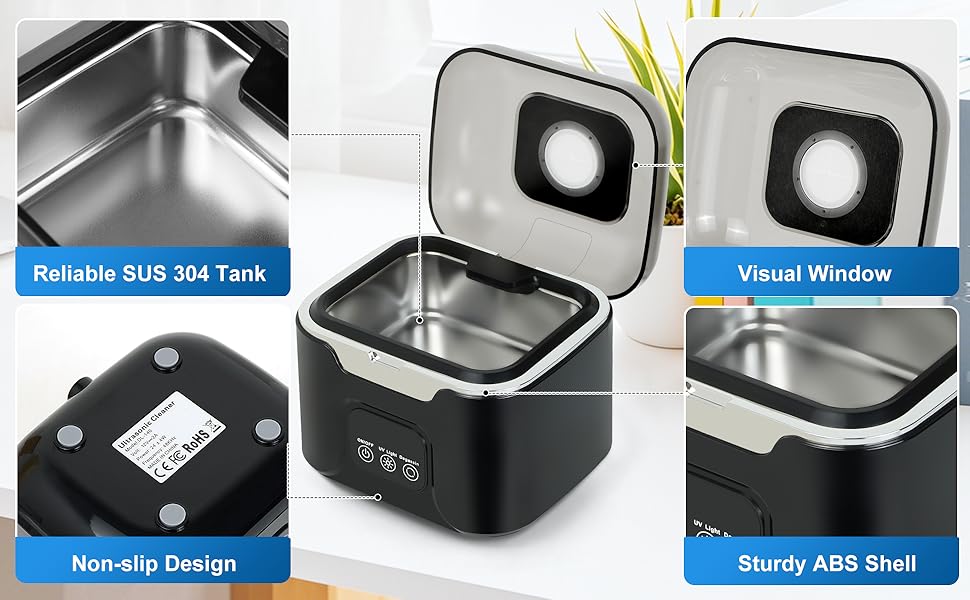 2025 Ultrasonic Retainer Cleaner Machine, Dental Ultrasonic Cleaner with 3 Modes