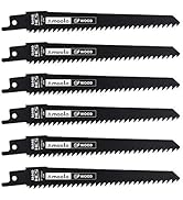 amoolo 6'' Reciprocating Saw Blades, Wood Cutting Sawzall Pruning Blades (6Pcs/6TPI)