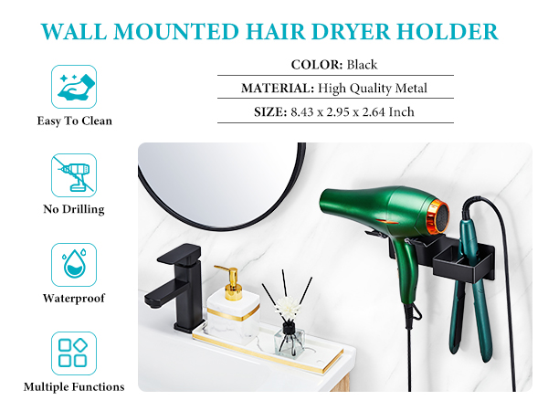 hair dryer and straightener holder