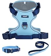 LULUPET Dog Harness Collar and Leash Set, No Pull Vest Adjustable with Reflective Strip Soft Hand...