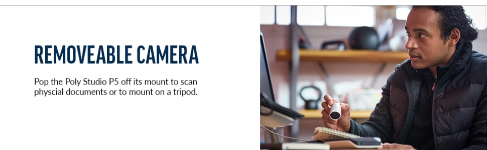 Removable camera head, document scanner, tripod mount