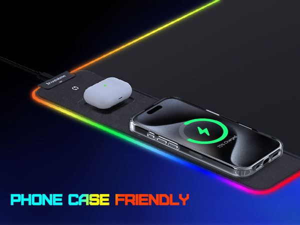 mouse pad with phone charger