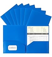 Aegero Plastic Folders with Pockets (7 Pack, Blue), Durable Heavy Duty File Folders with Business...