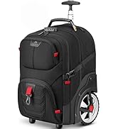 MATEIN Rolling Bag with Wheels, 17 Inch Extra Large Laptop Roller Backpack for Adults with Anti T...