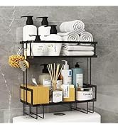 ShellKingdom Over The Toilet Storage Shelf, 2 Tier Toilet Paper Holder Stand Shelves, Punch-Free ...