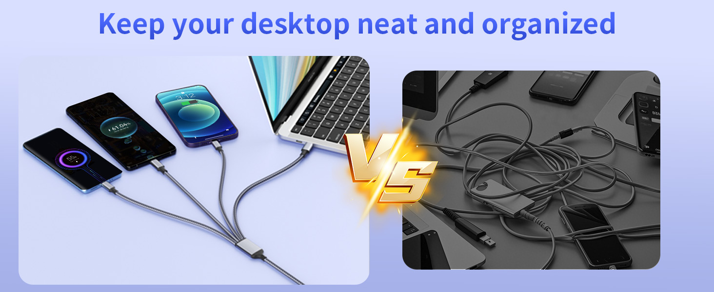 Dual Type-C Multiple Charger Cable