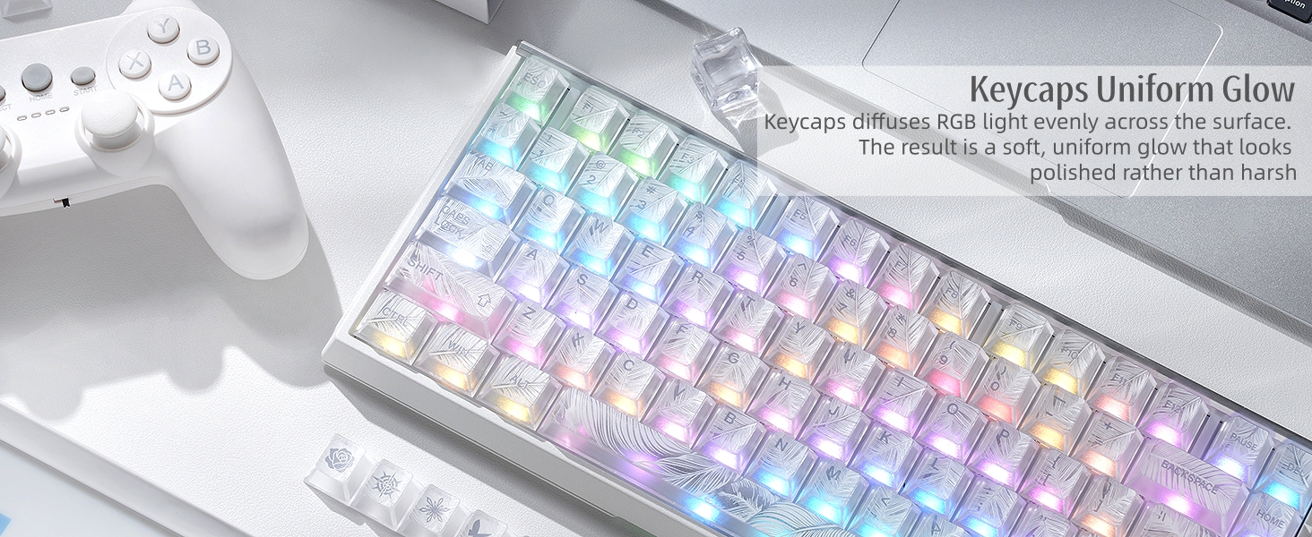 Clear Keycaps,Shine-Through Keycap,Jelly Keycap Cherry Profile Keycaps for Mechanical Keyboard