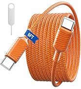 6FT USB C to USB C Charger Cable for iPhone 17 16,60W Super Fast Charging Cable Braided for iPhon...