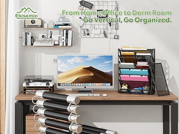  7-Tier Wall File Organizer with 4 Hooks