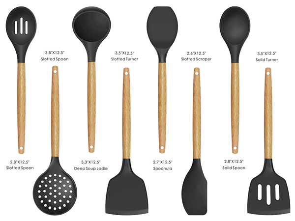 size grey cooking utensils