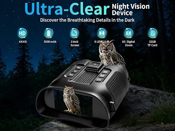 Night Vision Goggles for Adults, 4K Night Vision Binoculars
