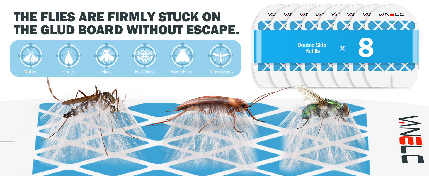 Indoor Fly Trap, Plug-in Bug Light Catcher with UV and Blue Light