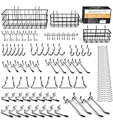 INCLY 100 PCS Extra Thick Pegboard Accessories Kit, Heavy Duty Peg Board Hook Set with 3 Size Peg...