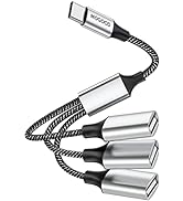 USB C Male to Three USB Female Cable,USB c Splitter to USB USB c Splitter Audio and Charging Type...