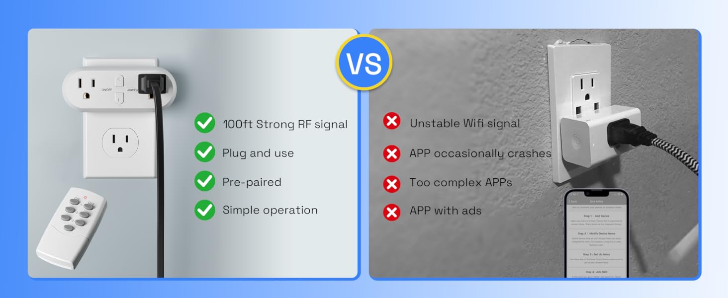 v100ft Strong RF signal vPlug and use vPre-paired vSimple operation