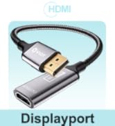 VIOY Displayport to HDMI Adapter, 4K@30HZ Uni-Directional DP (Source) Male to HDMI (Display) Fema...