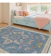 Hazo Haus Washable Blue Rugs for Bedroom Bedside - 3x4 Area Rug for Large Kitchen, Entrance Indoo...