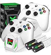 Controller Charger Station with 2x2550mAh Rechargeable Battery Packs for Xbox One/Series X|S Cont...