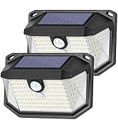 Solar Outdoor Lights, 2-Pack Super Bright 178 LEDs Motion Sensor Wall Light with 270° Wide Angle ...