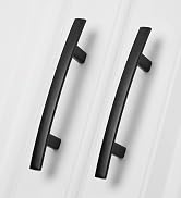 homdiy 20 Pack Cabinet Handles Black Cabinet Pulls 3" Hole Centers Kitchen Pulls Matte Black Curv...