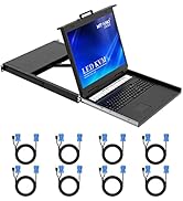 MT-VIKI 8 Port KVM Switch VGA w/ 19'' LCD Monitor &amp; 8 KVM Cable, 1280x1024 1U Rack Mount LCD KVM ...