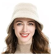 ZLYC Women Winter Bucket Hat Fashion Knit Cloche Hat Solid Color Warm Crochet Cap