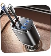 SUPERONE 5 in 1 Retractable Car Charge with Dual Type C Cables | 90W Fast Charging Car Charger, U...