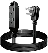 6 Feet 3 Outlets Extension Cord, ETL Listed 16/3 SPT-3, 13 Amp 125V 1625 W, 3 Prong Grounded Mult...