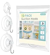 RELBRO Suction Cup Hooks, Multi Size Suction Cups with Metal Hooks, Removable and Reusable, 4 Lar...