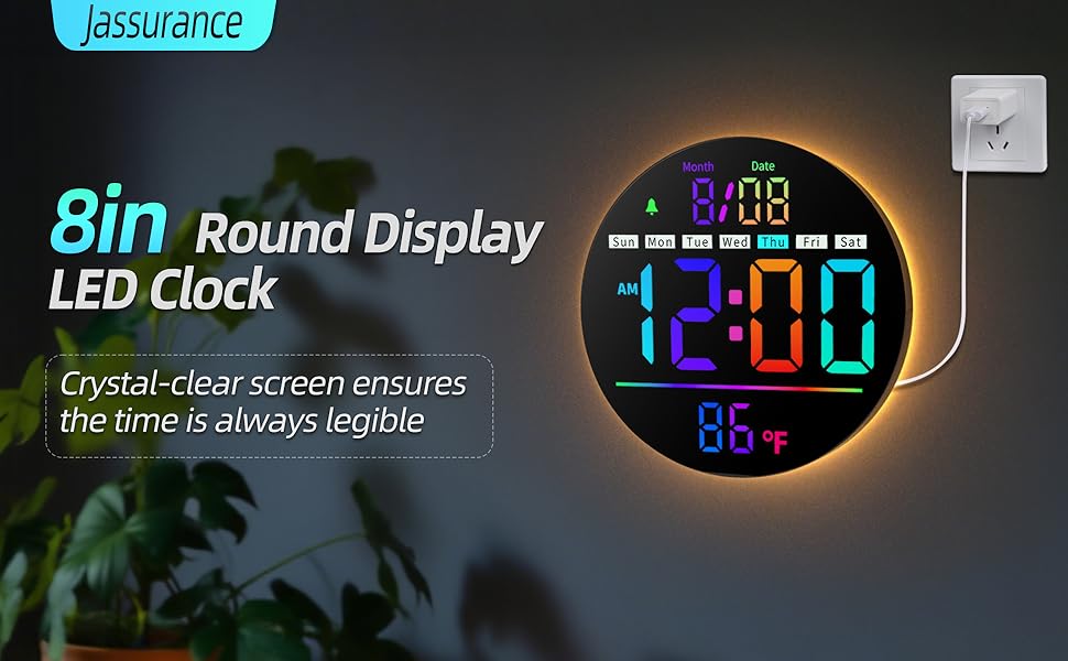 Jassurance round display LED clock