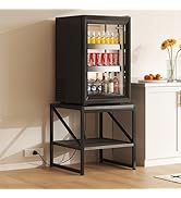 End Table with Charging Station, 20 Inch Square Side Table with USB Ports &amp; Power Outlets, Mini F...