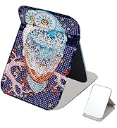 JISHSHAY Diamond Painting Mirror Diamond Art Vanity Mirror Gem Art Folding Mirror Gem Painting Ma...