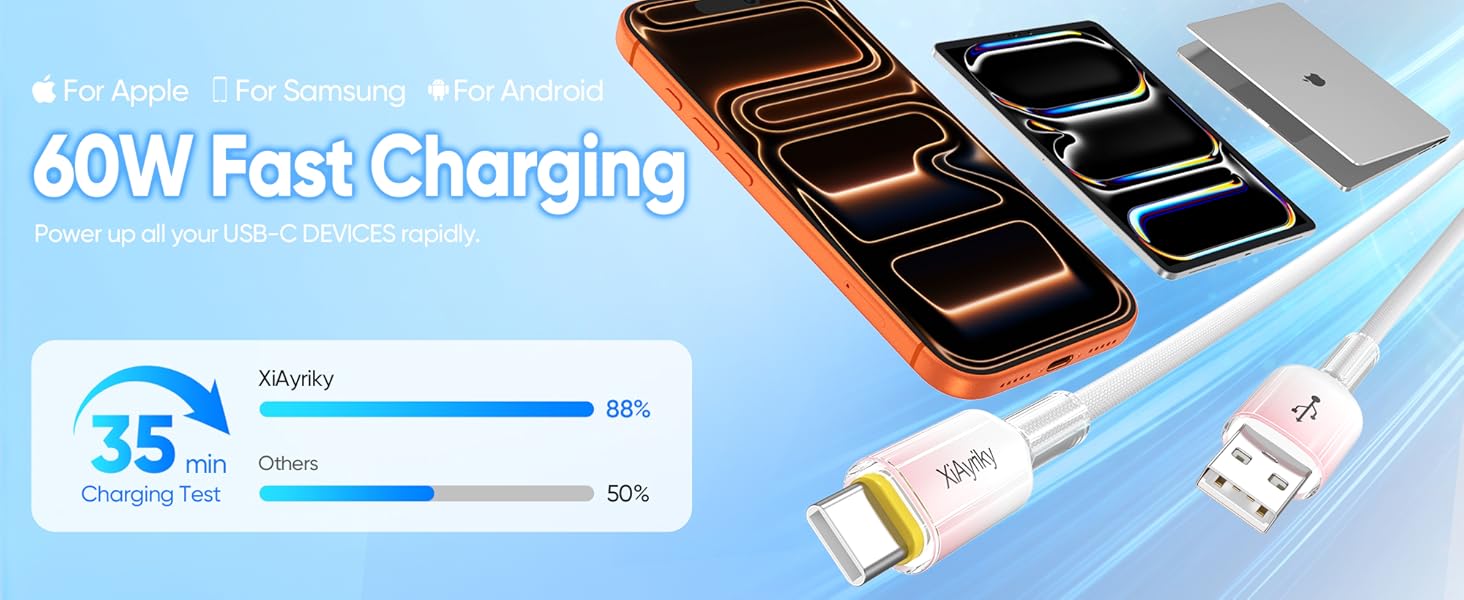 Pink White usb c cable